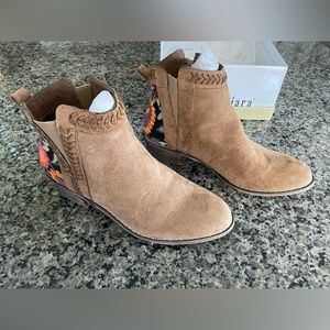 Suede Embroidered Booties